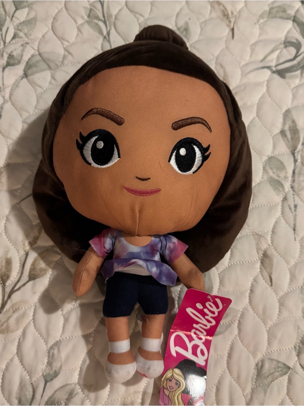 Barbie Chibi Plush Doll Brunette Tie Dye Top Toy Factory 2023 Mattel NWT